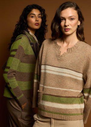 LD&CO Knitwear Groove Swing Cardi in Cocoa