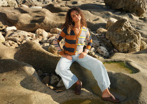 LD&CO Knitwear Groove Swing Cardi in Toffee