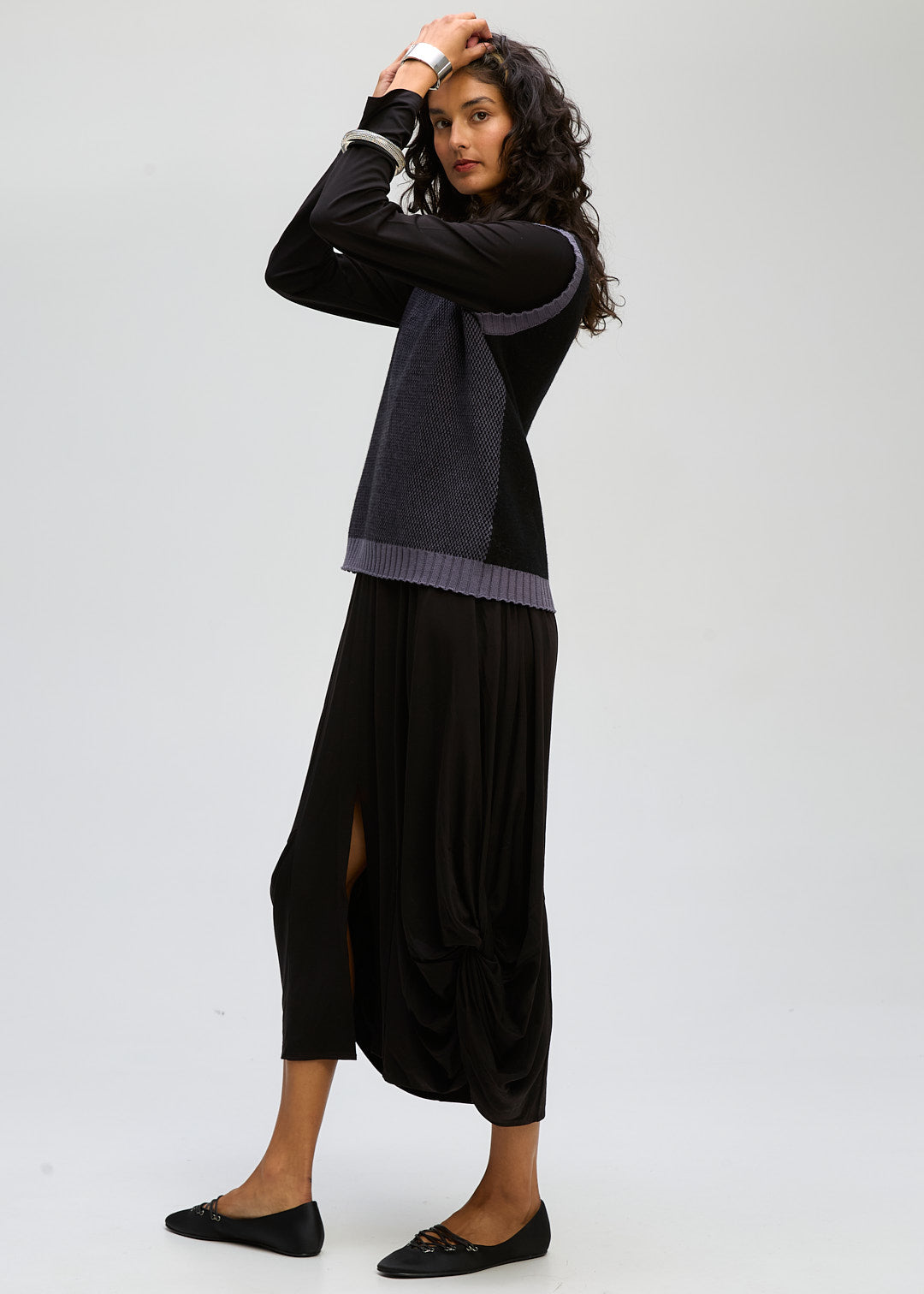 LD&CO Knitwear Pattern Vest in Black