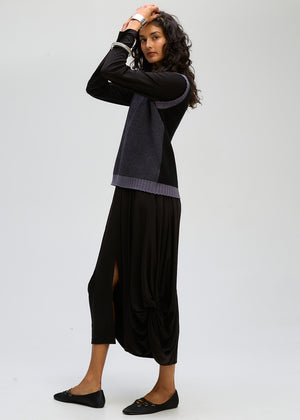 LD&CO Knitwear Pattern Vest in Black