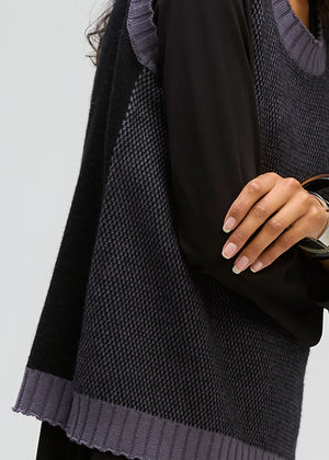LD&CO Knitwear Pattern Vest in Black