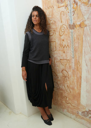 LD&CO Knitwear Pattern Vest in Black