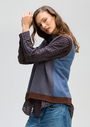 LD&CO Knitwear Pattern Vest in Denim