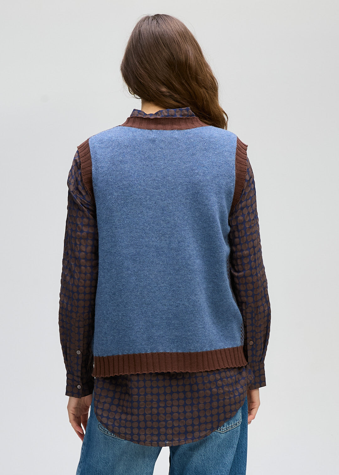 LD&CO Knitwear Pattern Vest in Denim