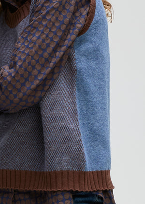 LD&CO Knitwear Pattern Vest in Denim