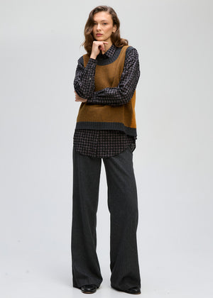 LD&CO Knitwear Pattern Vest in Toffee