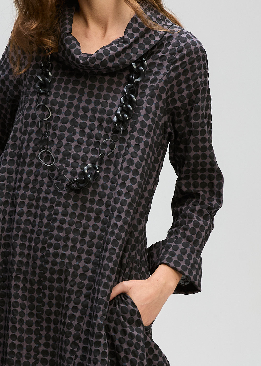 LD&CO Knitwear Poker Dot Dress in Black Spot