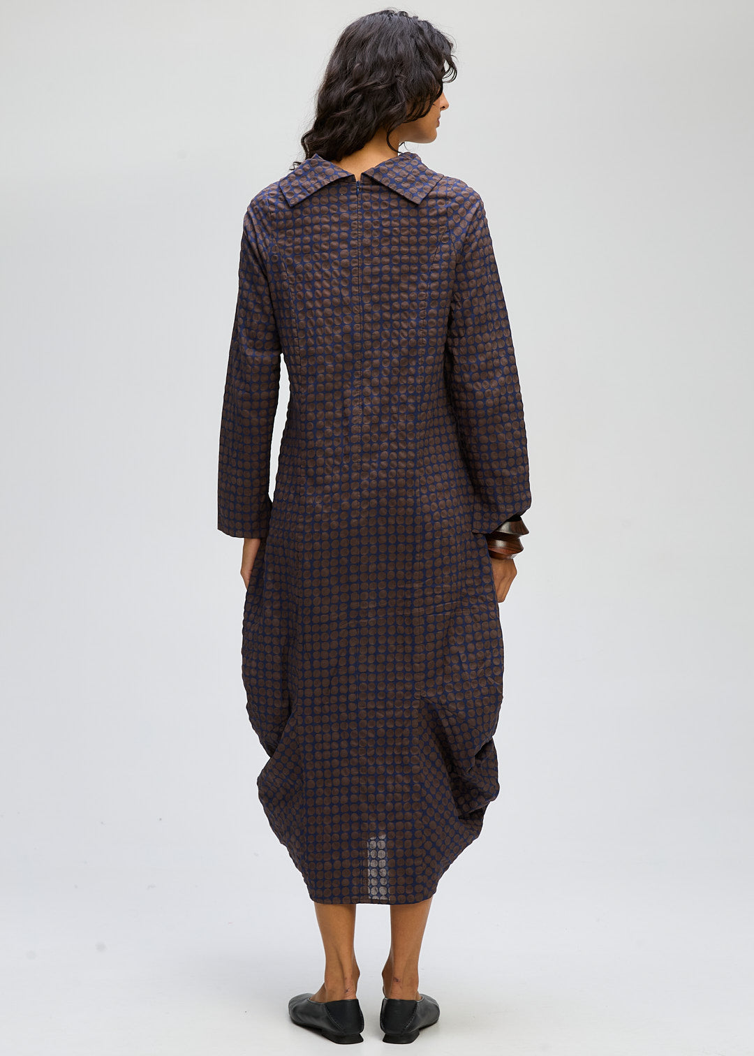 LD&CO Knitwear Poker Dot Dress in Cocoa Spot