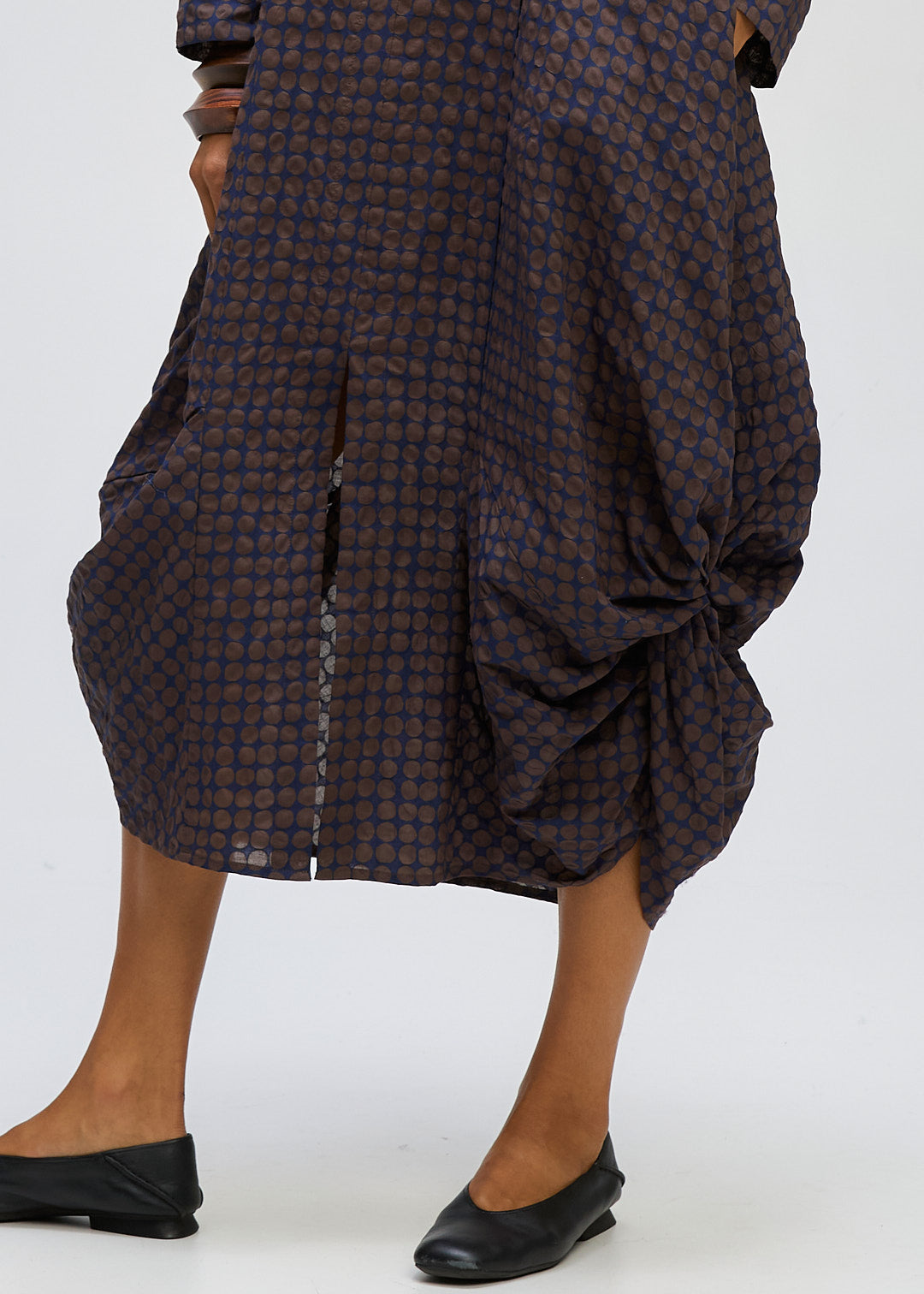 LD&CO Knitwear Poker Dot Dress in Cocoa Spot