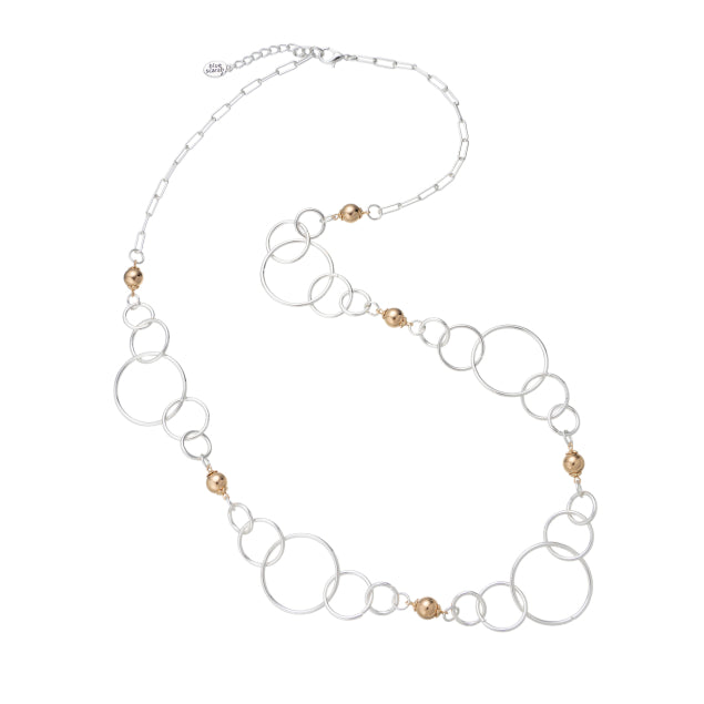 Blue Scarab Lotus Necklace in Silver/Gold Circle