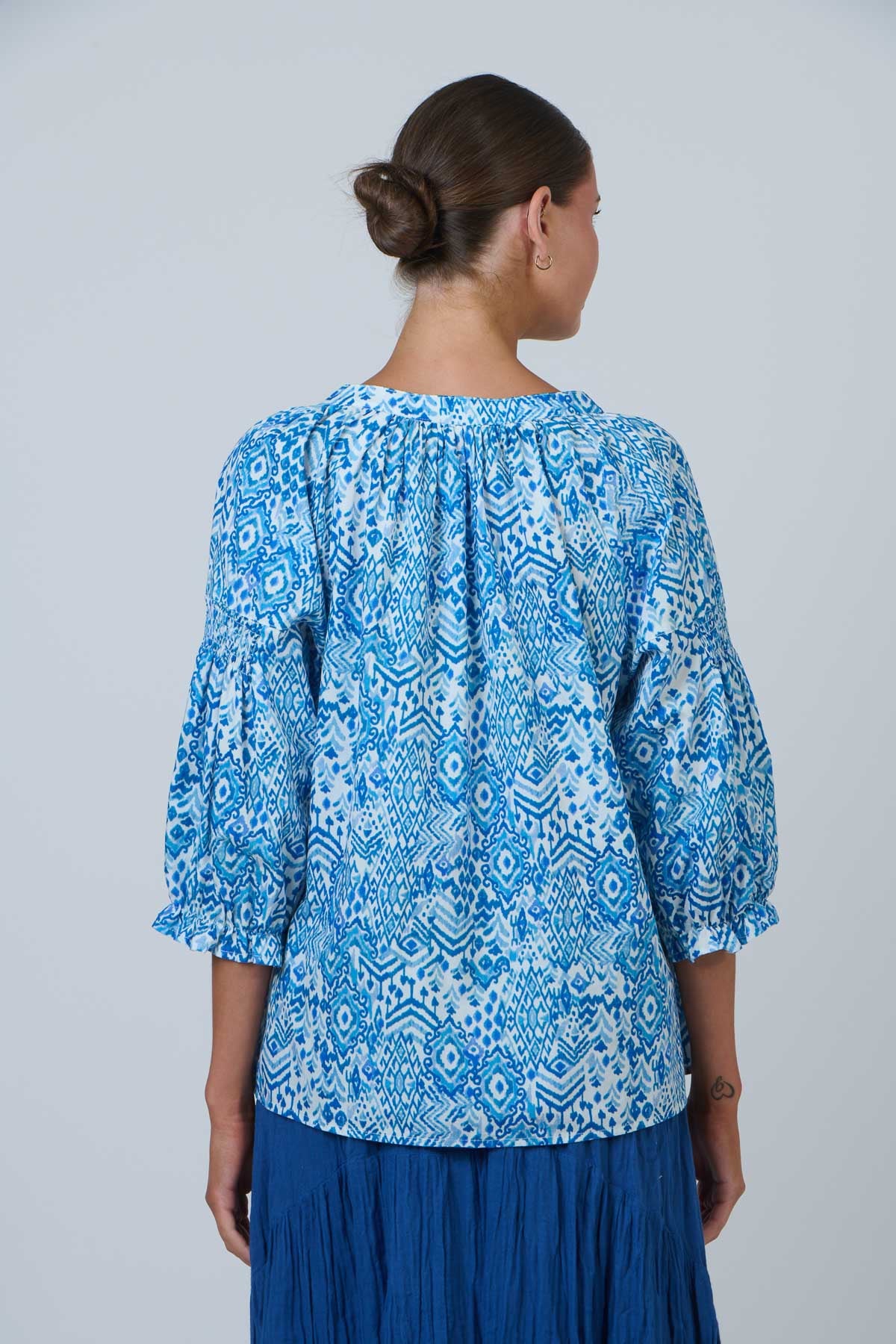 Namastai Boho Blouse in Aqua Souk