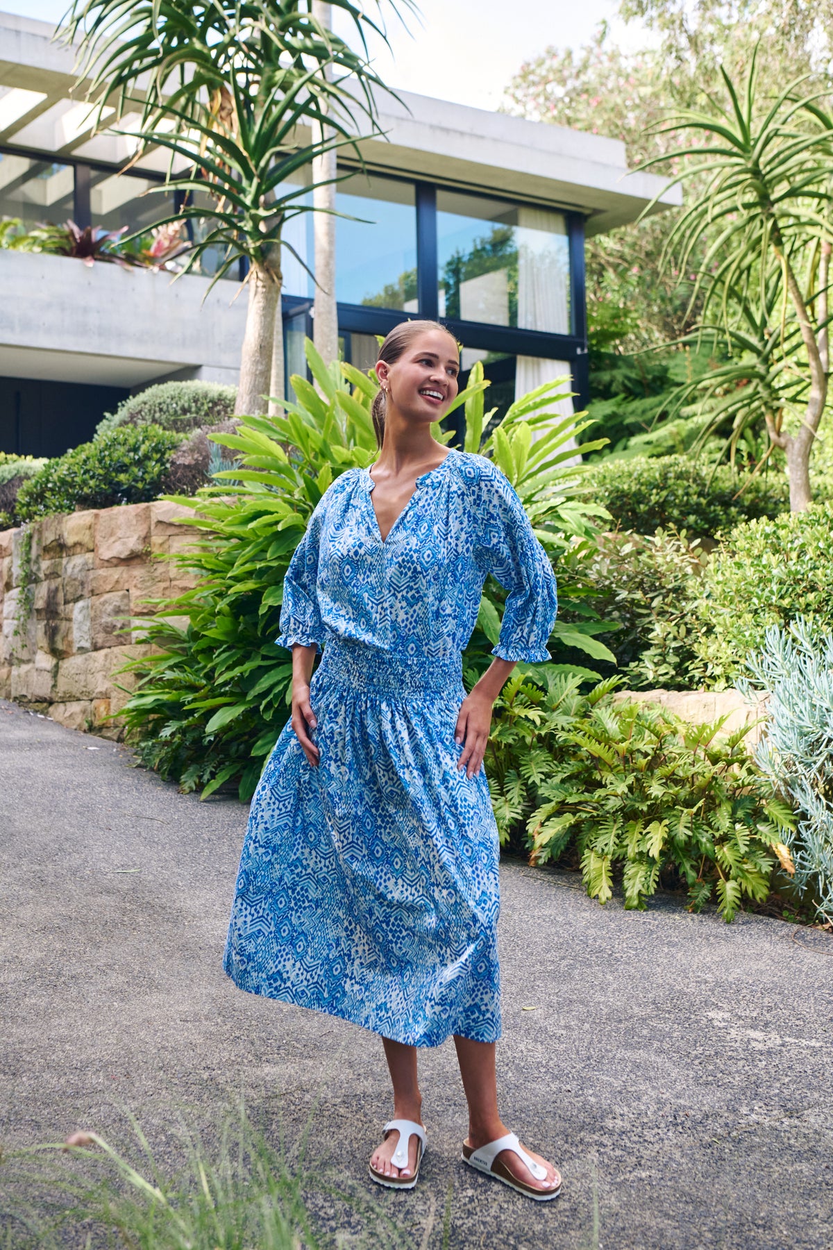 Namastai Boho Blouse in Aqua Souk