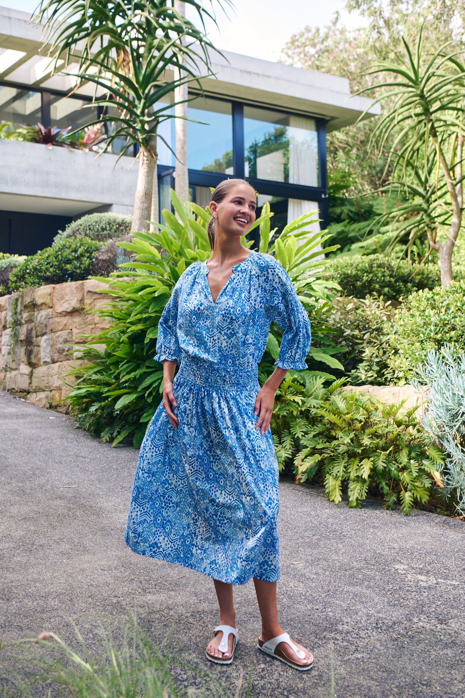 Namastai Boho Blouse in Aqua Souk