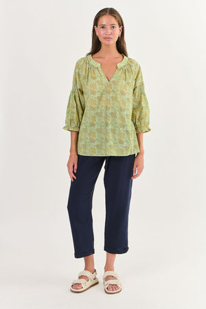 Namastai V Neck Cotton Top in Pod