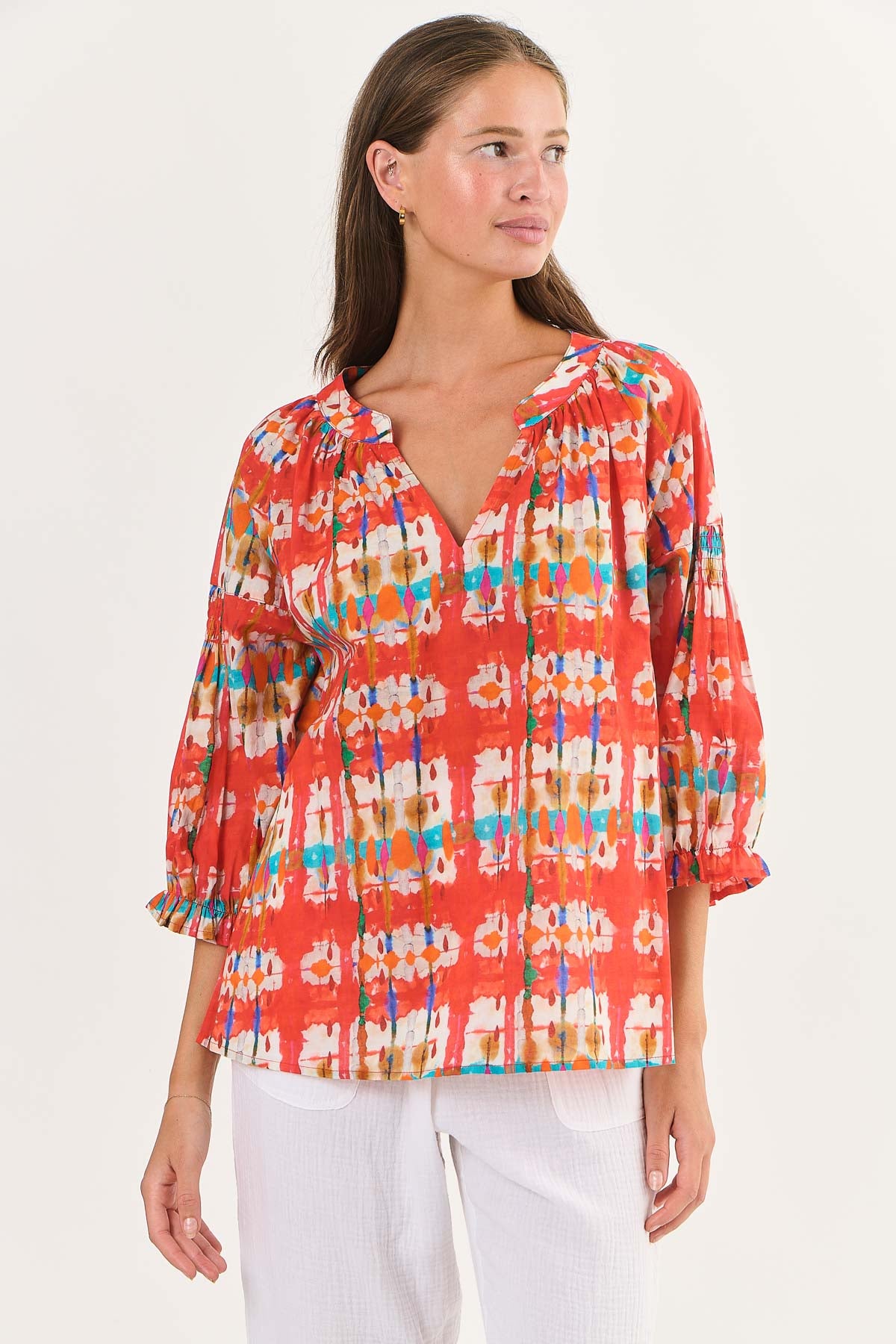 Namastai V Neck Top in Tutti Frutti