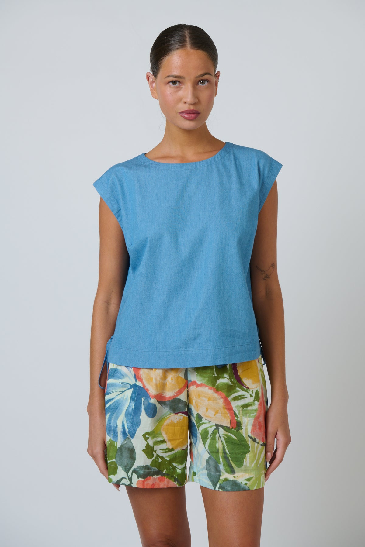 Namastai Talia Tank in Blue Rines