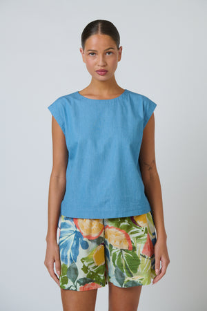 Namastai Talia Tank in Blue Rines