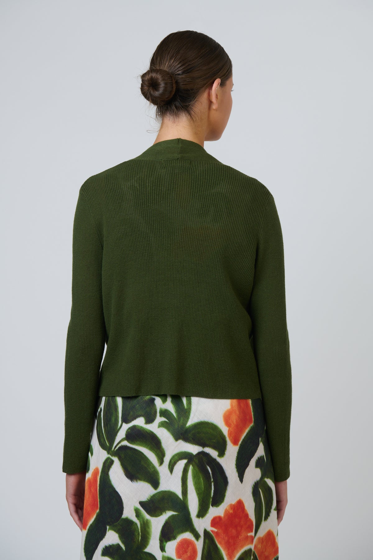 Naturals by O & J Ribbed Knit Cardigan in Topiary