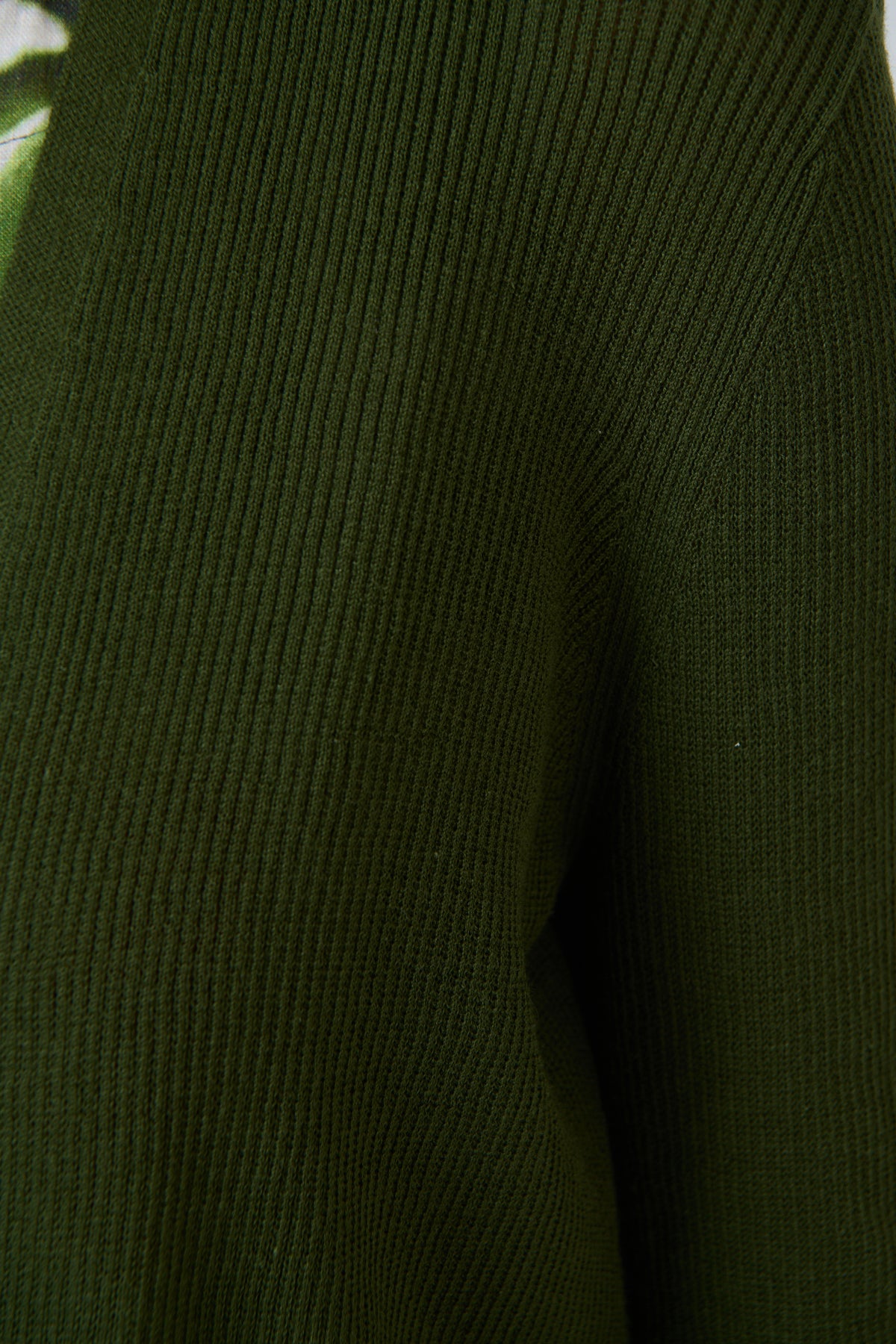 Naturals by O & J Ribbed Knit Cardigan in Topiary