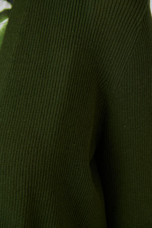Naturals by O & J Ribbed Knit Cardigan in Topiary