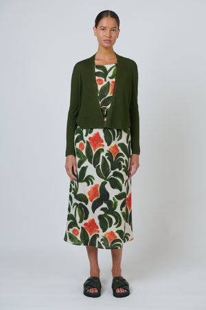 Naturals by O & J Ribbed Knit Cardigan in Topiary