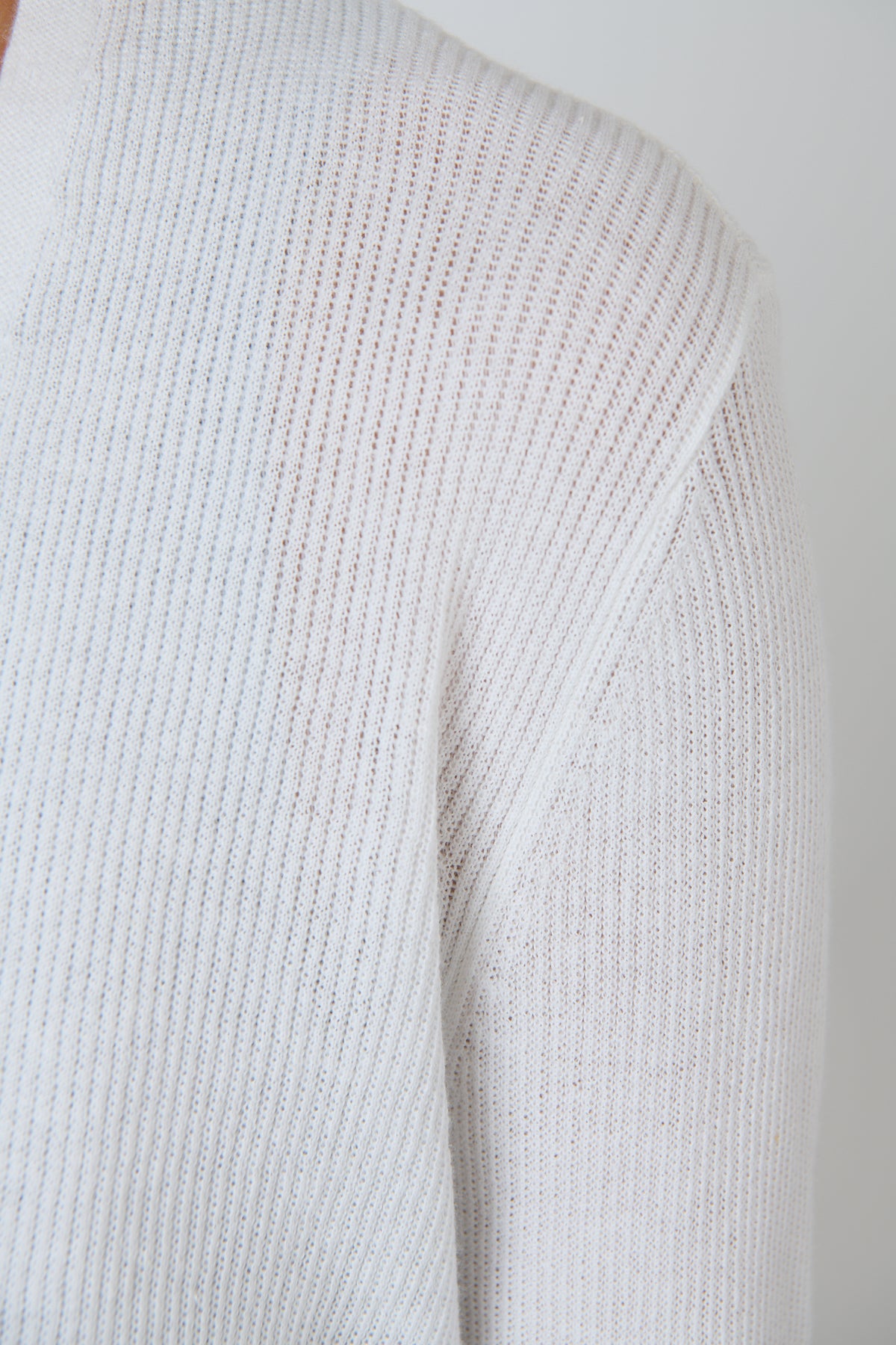 Naturals by O & J Ribbed Knit Cardigan in White