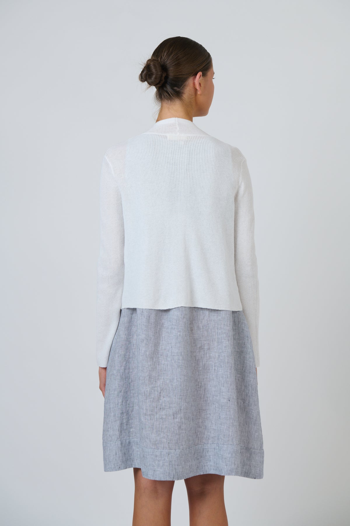 Naturals by O & J Ribbed Knit Cardigan in White