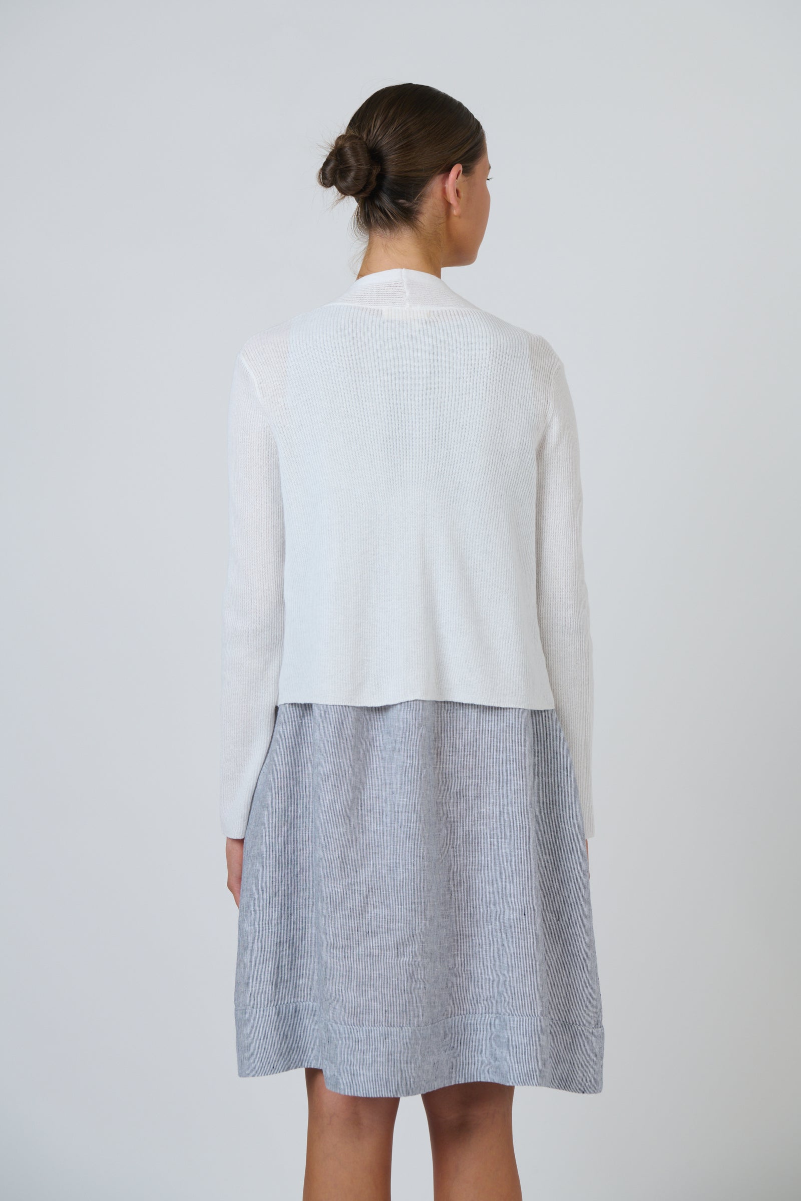Naturals by O & J Ribbed Knit Cardigan in White