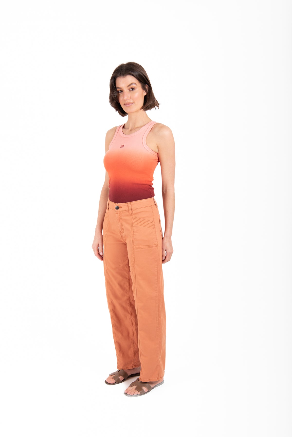 New London Jean Holborn Wide Leg Full Length Jean in Ginger