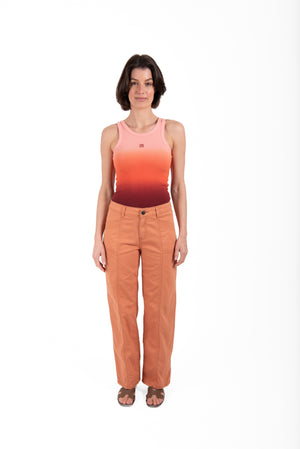 New London Jean Holborn Wide Leg Full Length Jean in Ginger