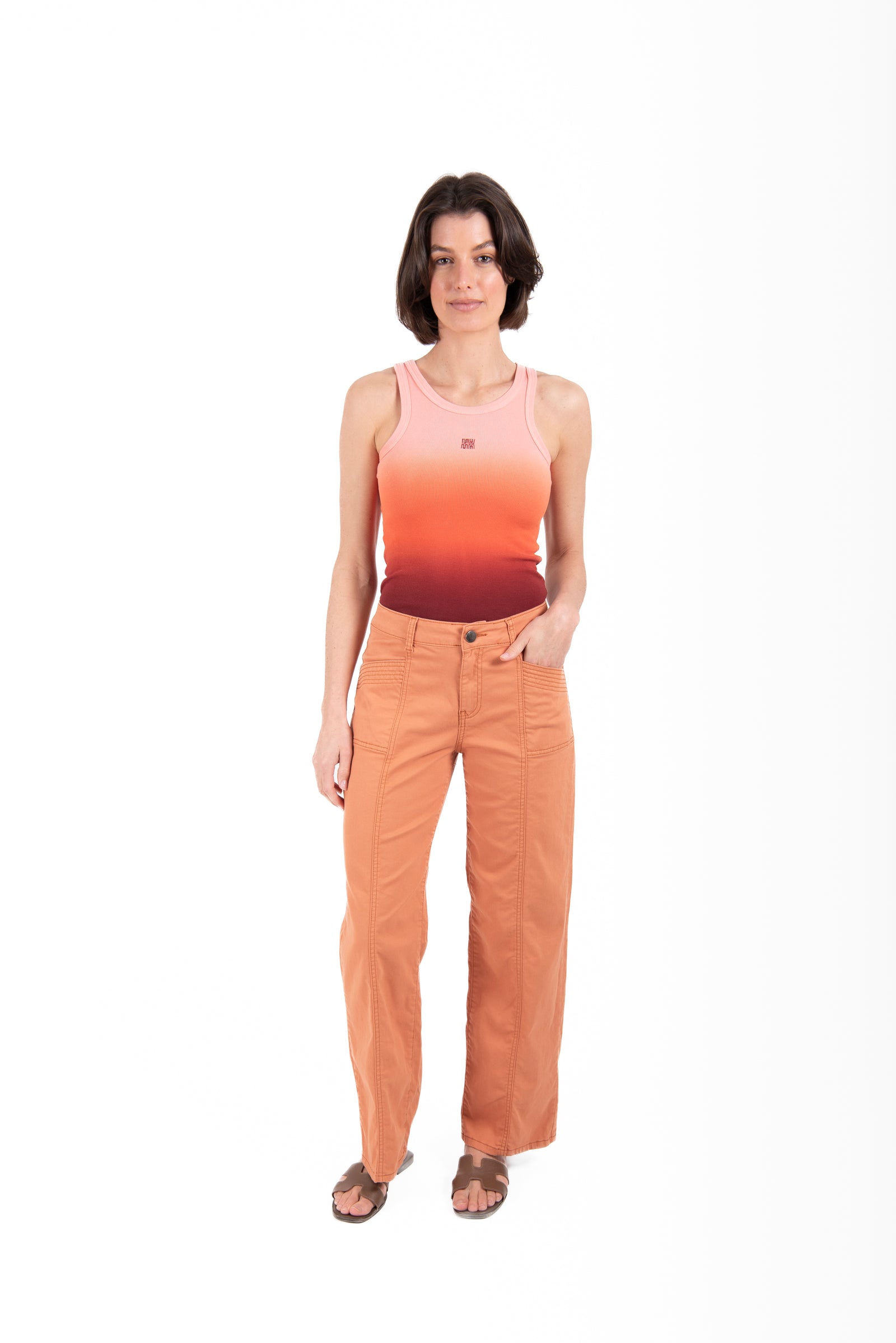New London Jean Holborn Wide Leg Full Length Jean in Ginger