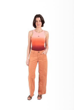 New London Jean Holborn Wide Leg Full Length Jean in Ginger