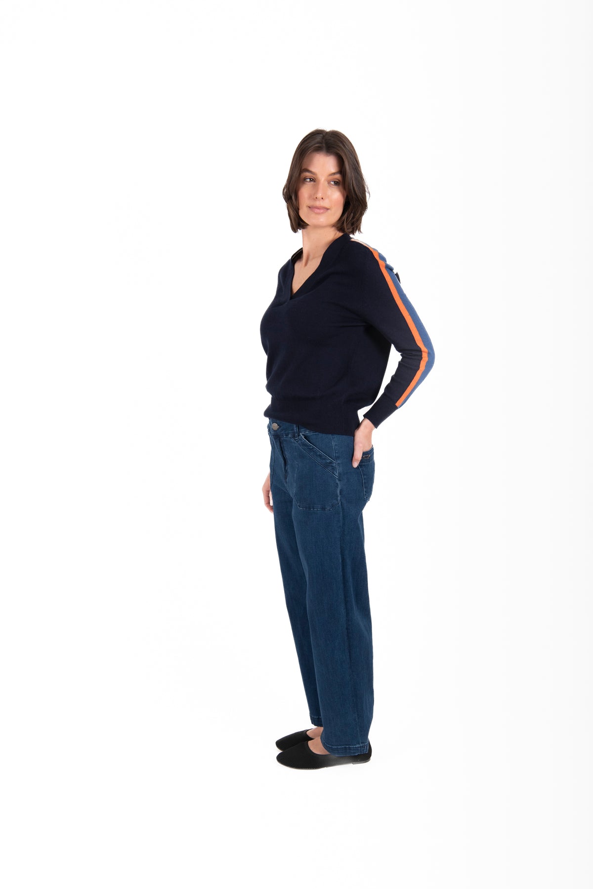 New London Jeans Penrith High Rise Crop Length Loose Jean in Indigo