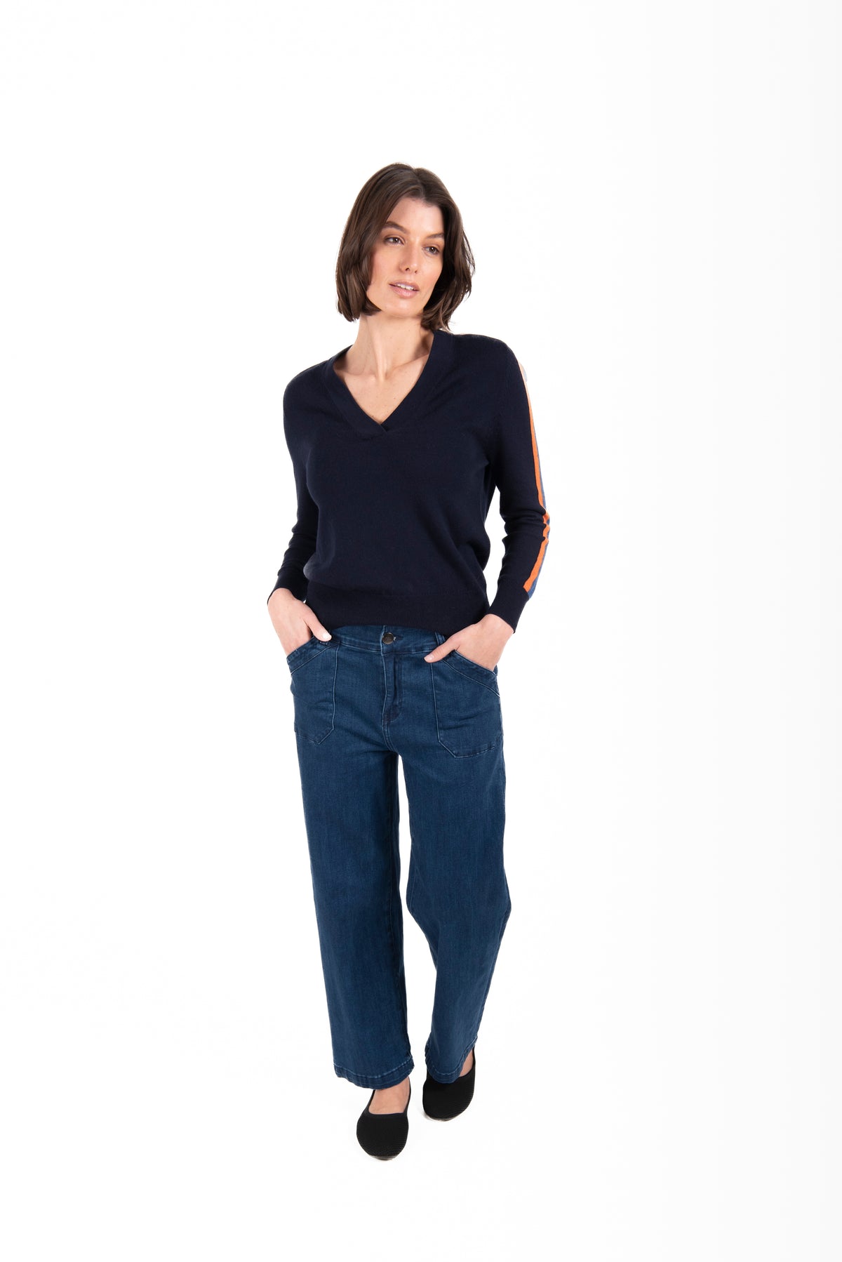 New London Jeans Penrith High Rise Crop Length Loose Jean in Indigo