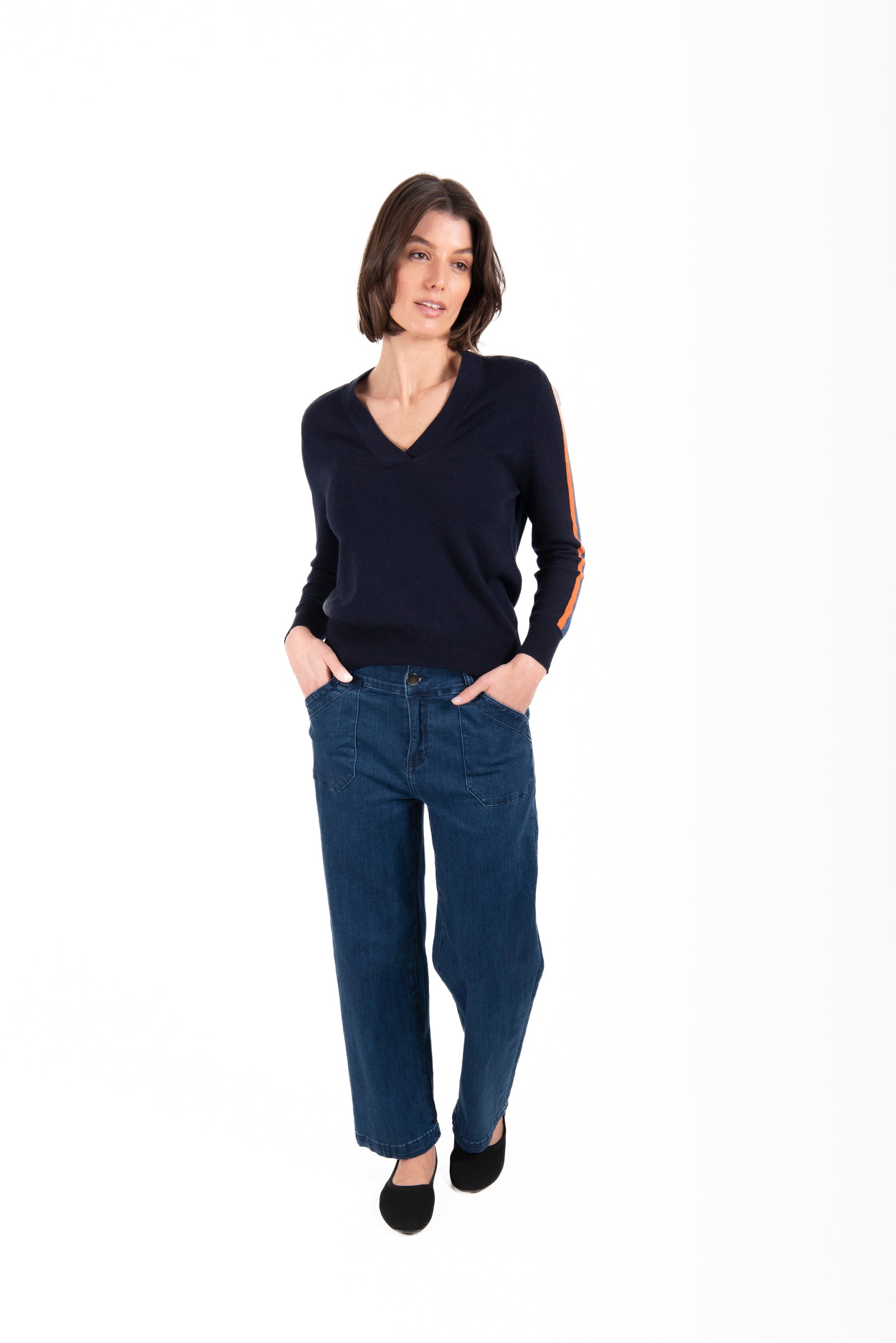 New London Jeans Penrith High Rise Crop Length Loose Jean in Indigo