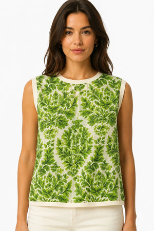 JJ Sisters Elodie Viscose Top in Botanical Green