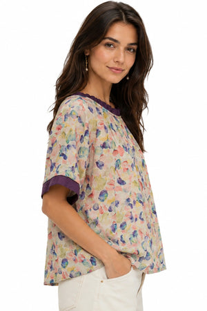 JJ Sisters Petal Viscose Top in Purple