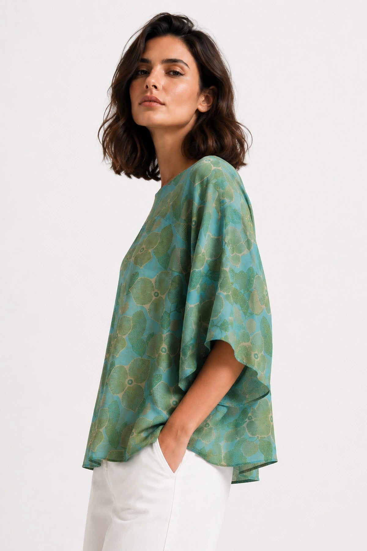 JJ Sisters Amara Swiss Cotton Top in Aqua