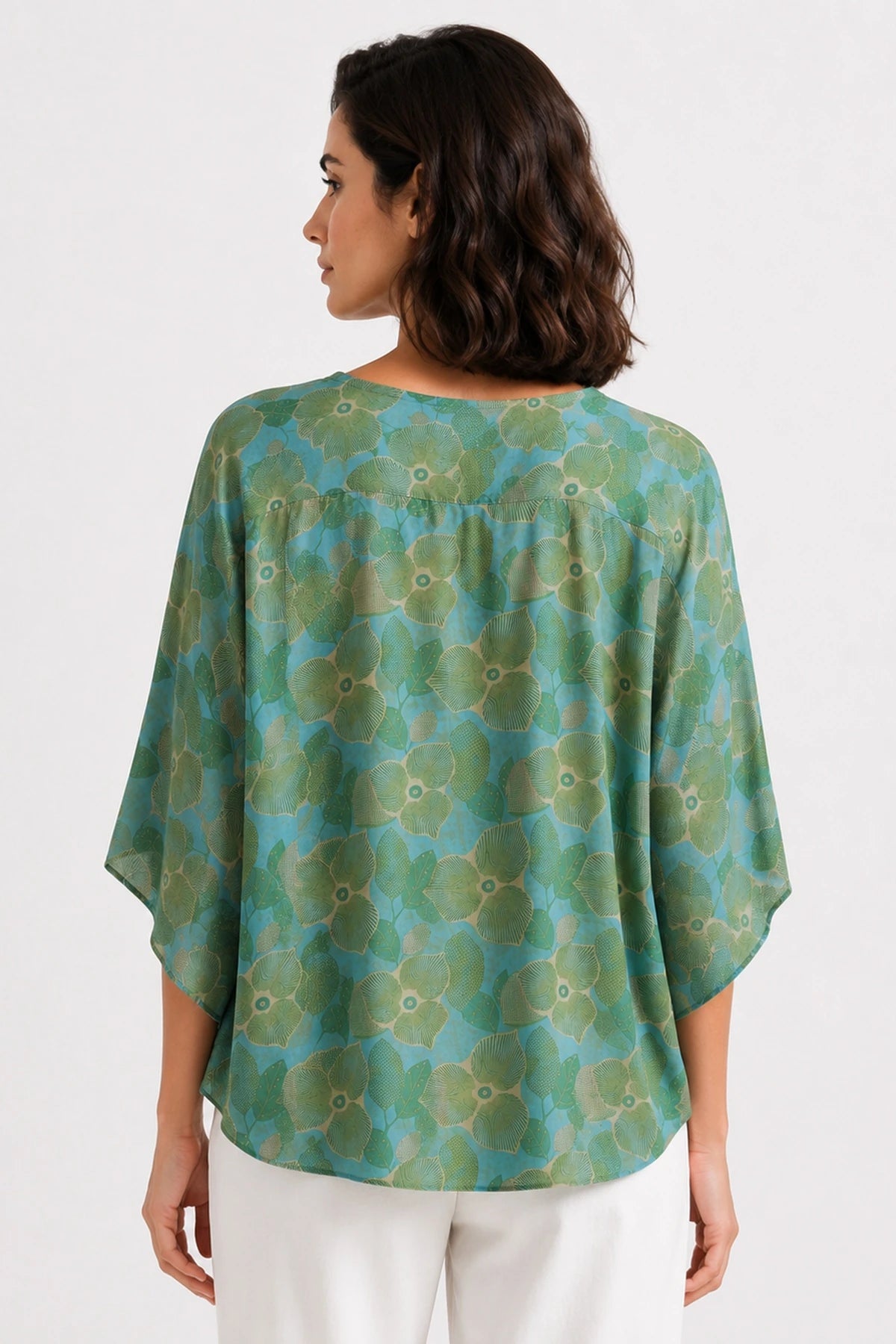 JJ Sisters Amara Swiss Cotton Top in Aqua