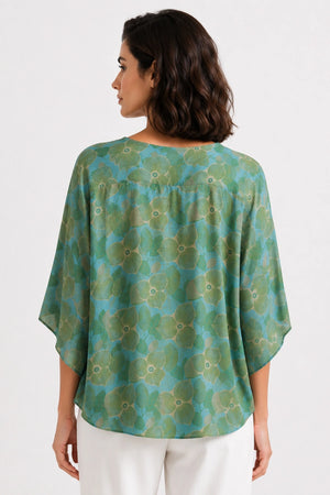 JJ Sisters Amara Swiss Cotton Top in Aqua