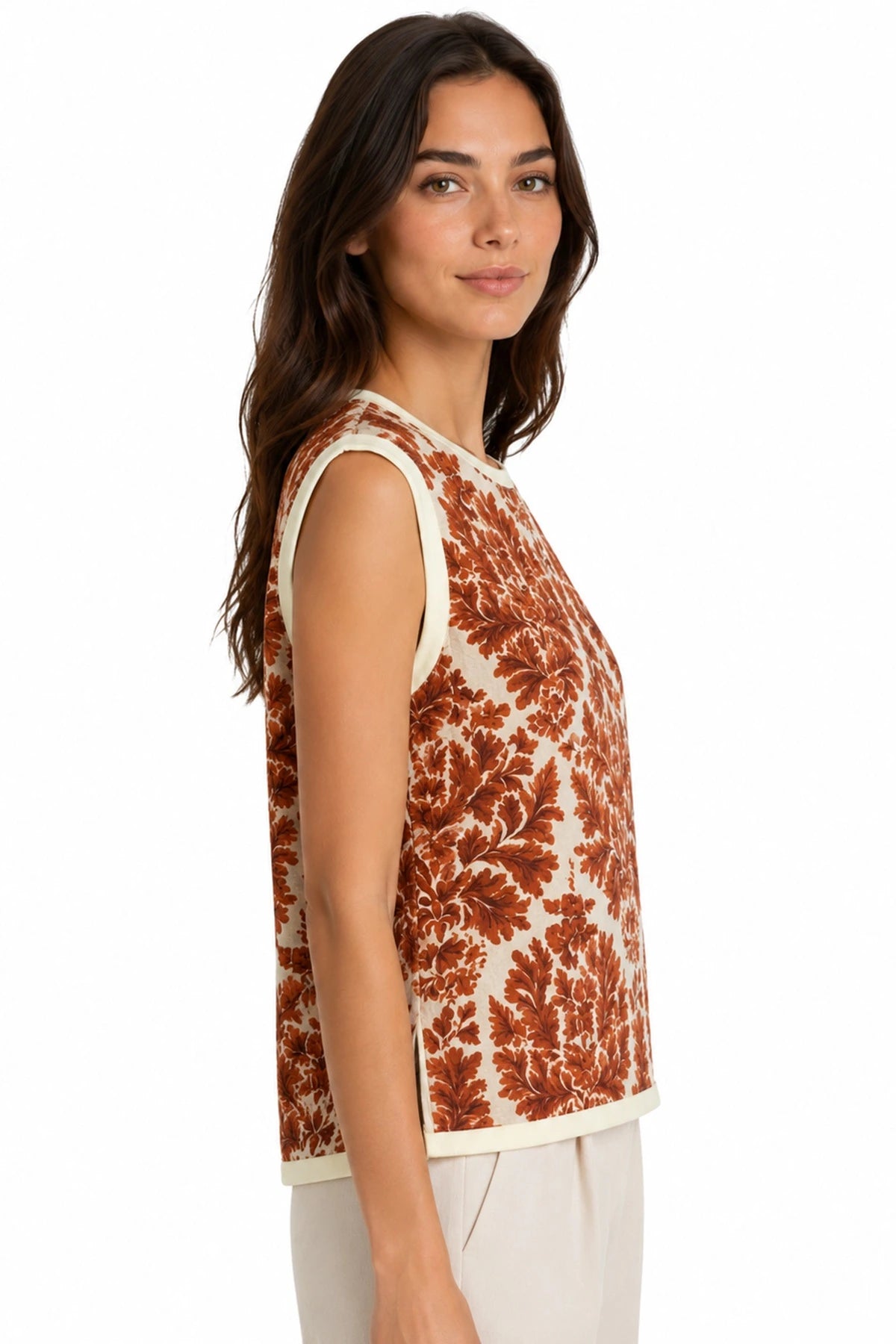 JJ Sisters Elodie Viscose Top in Botanical Brown