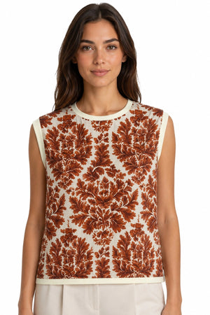 JJ Sisters Elodie Viscose Top in Botanical Brown