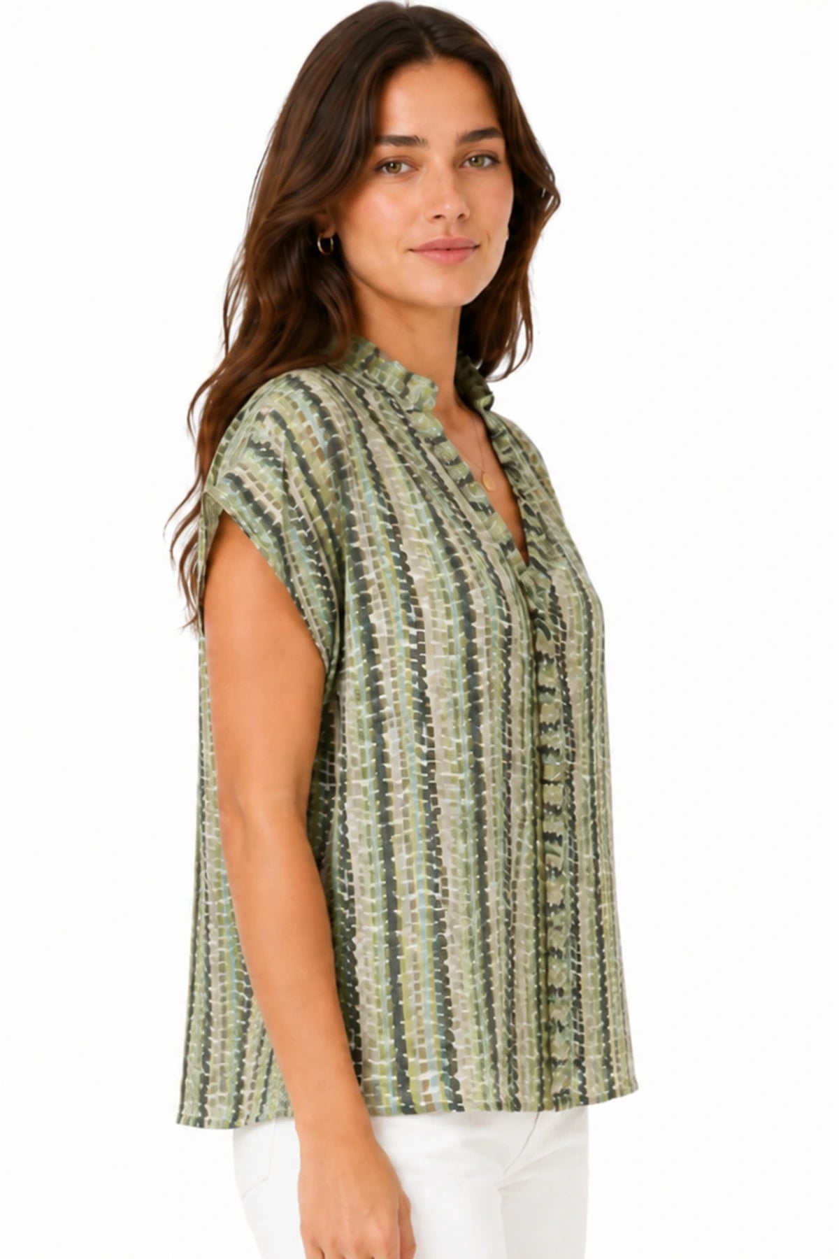 JJ Sisters Bloom Cotton Top in Green