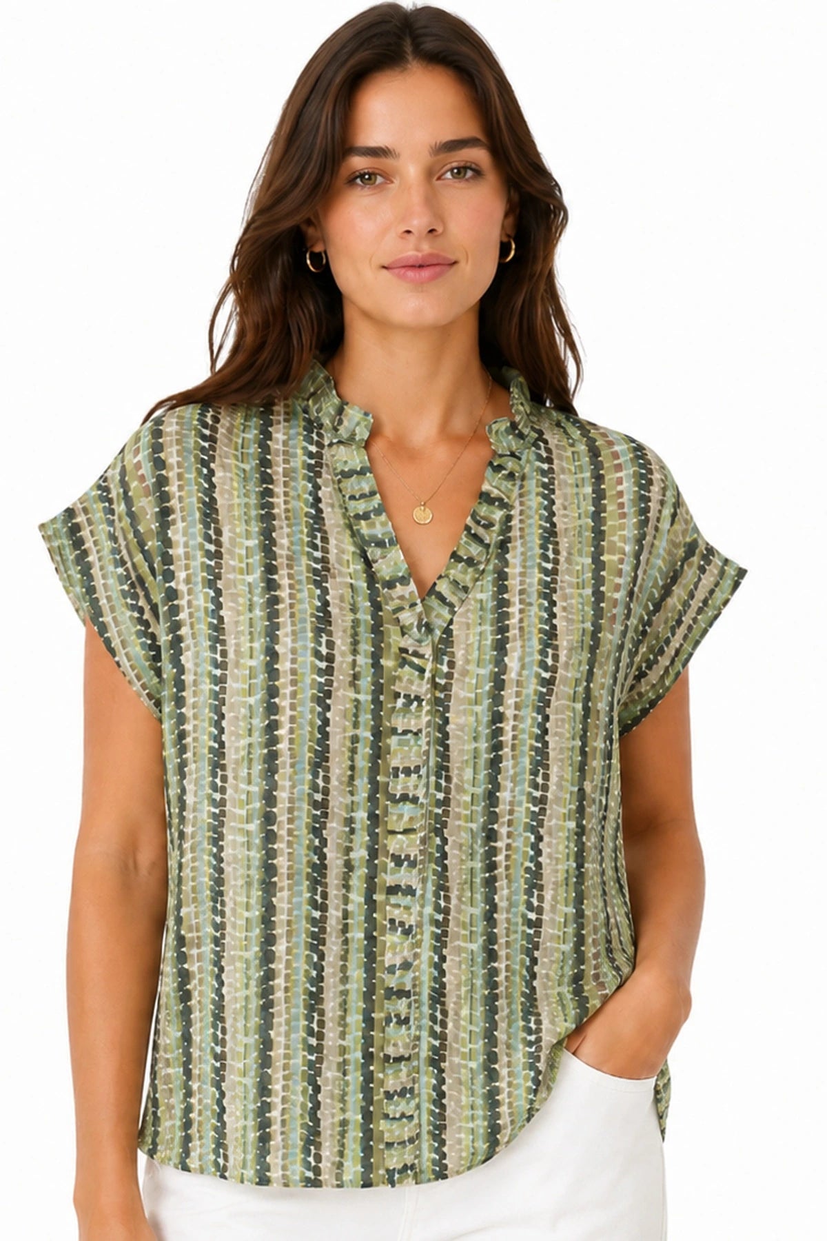 JJ Sisters Bloom Cotton Top in Green