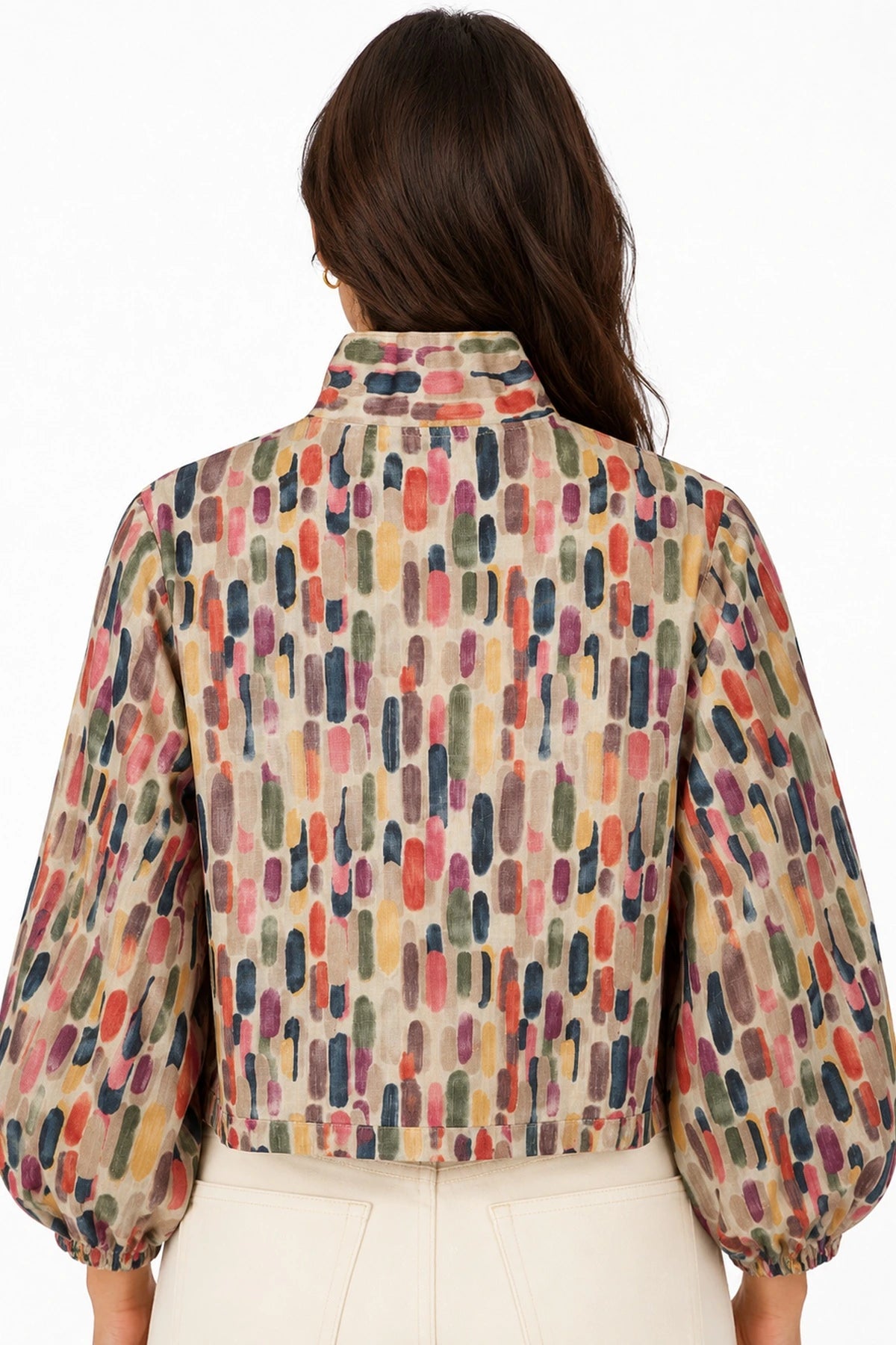 JJ Sisters Paloma Linen Jacket in Paint Swatches