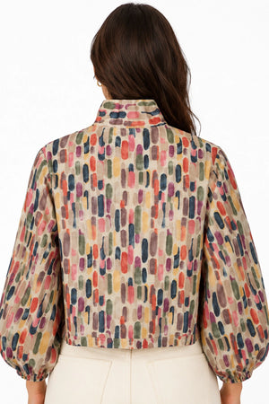 JJ Sisters Paloma Linen Jacket in Paint Swatches