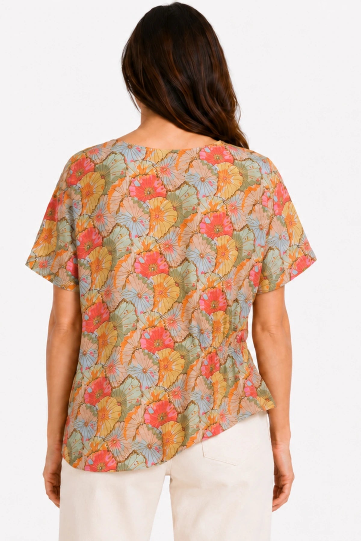 JJ Sisters Marigold Swiss Cotton Top in Summer Flower