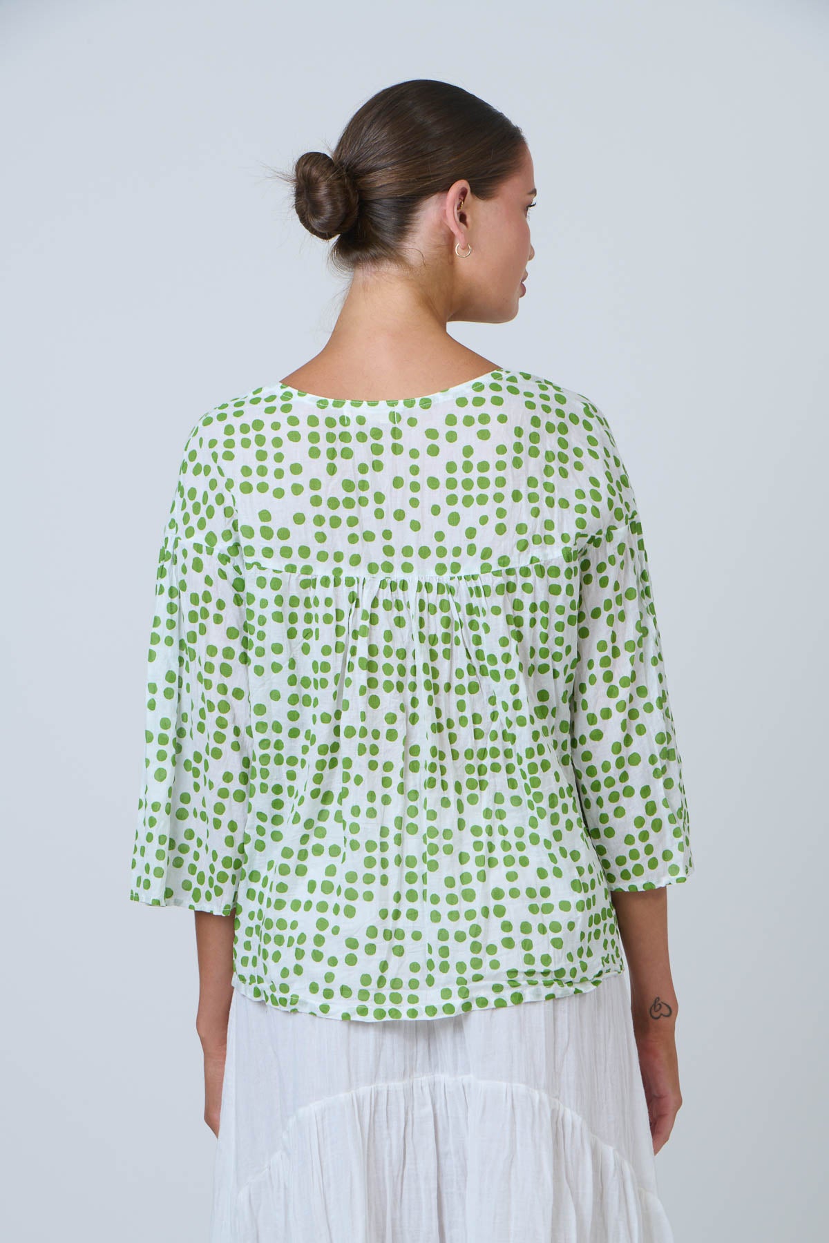 Namastai Dots Poet Blouse in Code Meadow