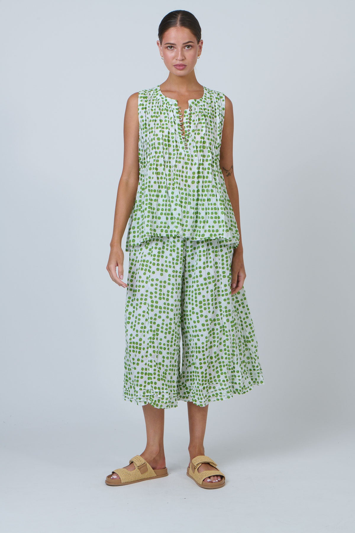 Namastai Pintuck Shell Tank in Code Meadow