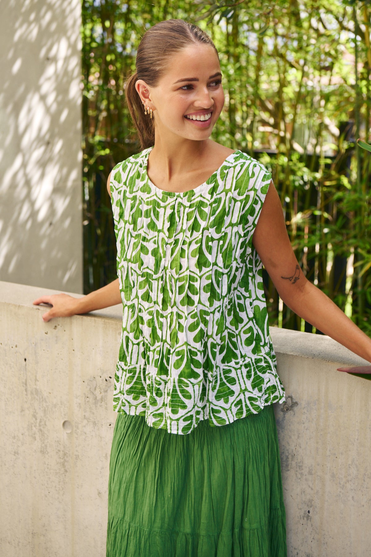 Namastai Breeze Shell Tank in Oak Meadow